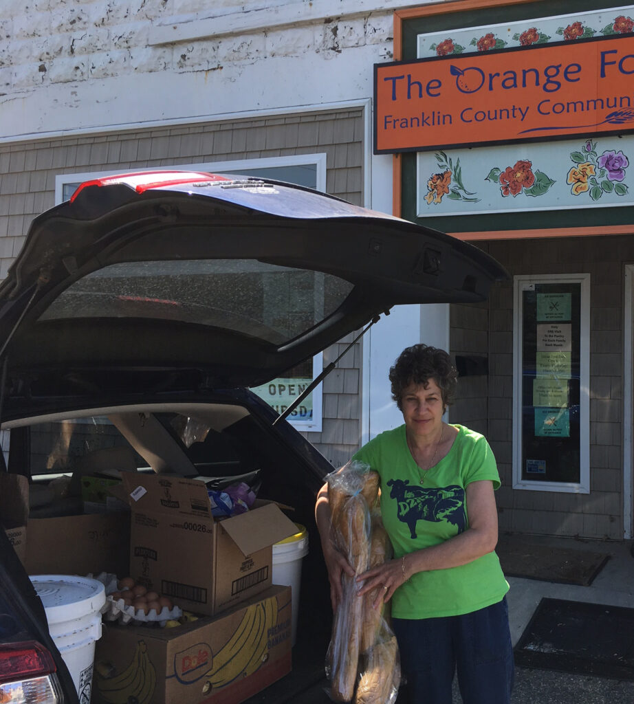 Andrea loading in food at the Orange Pantry