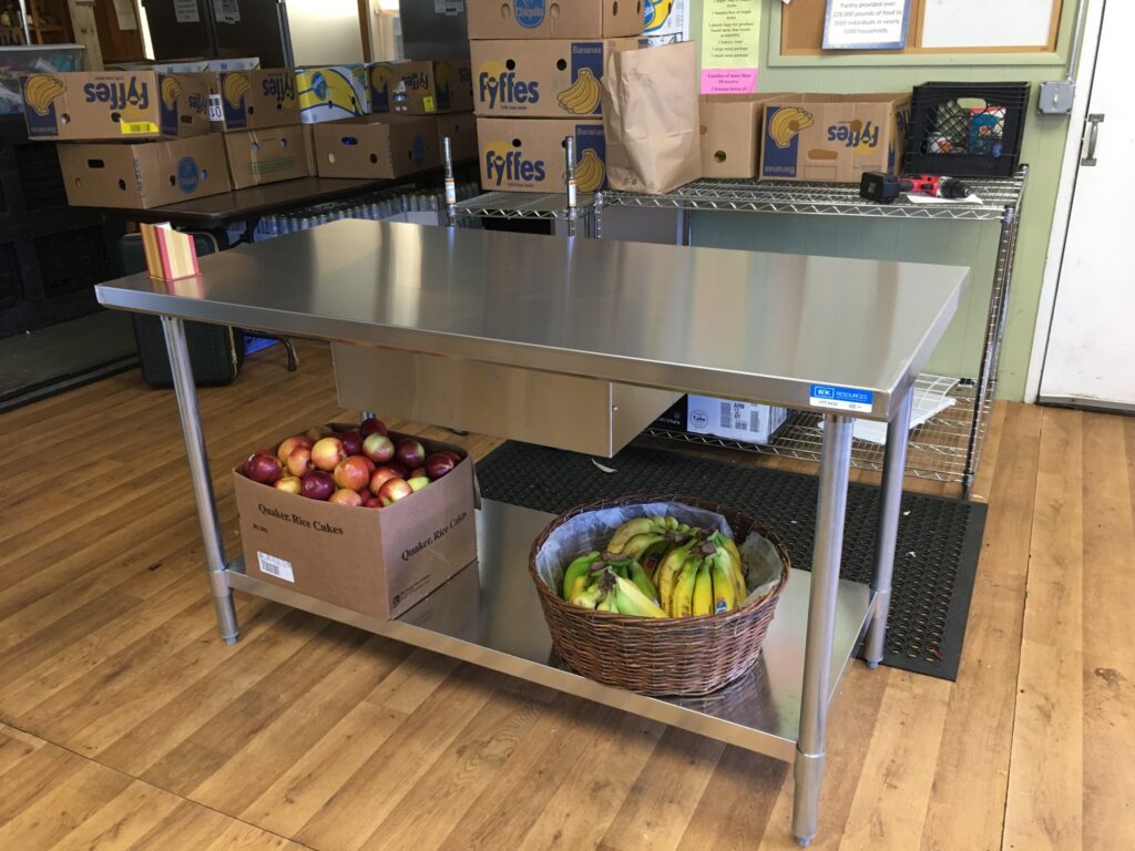 orange Pantry stainless steel table