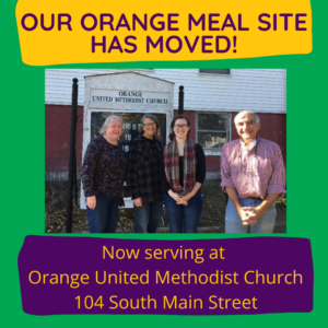 orange meal site moved to Orange United Methdist Church