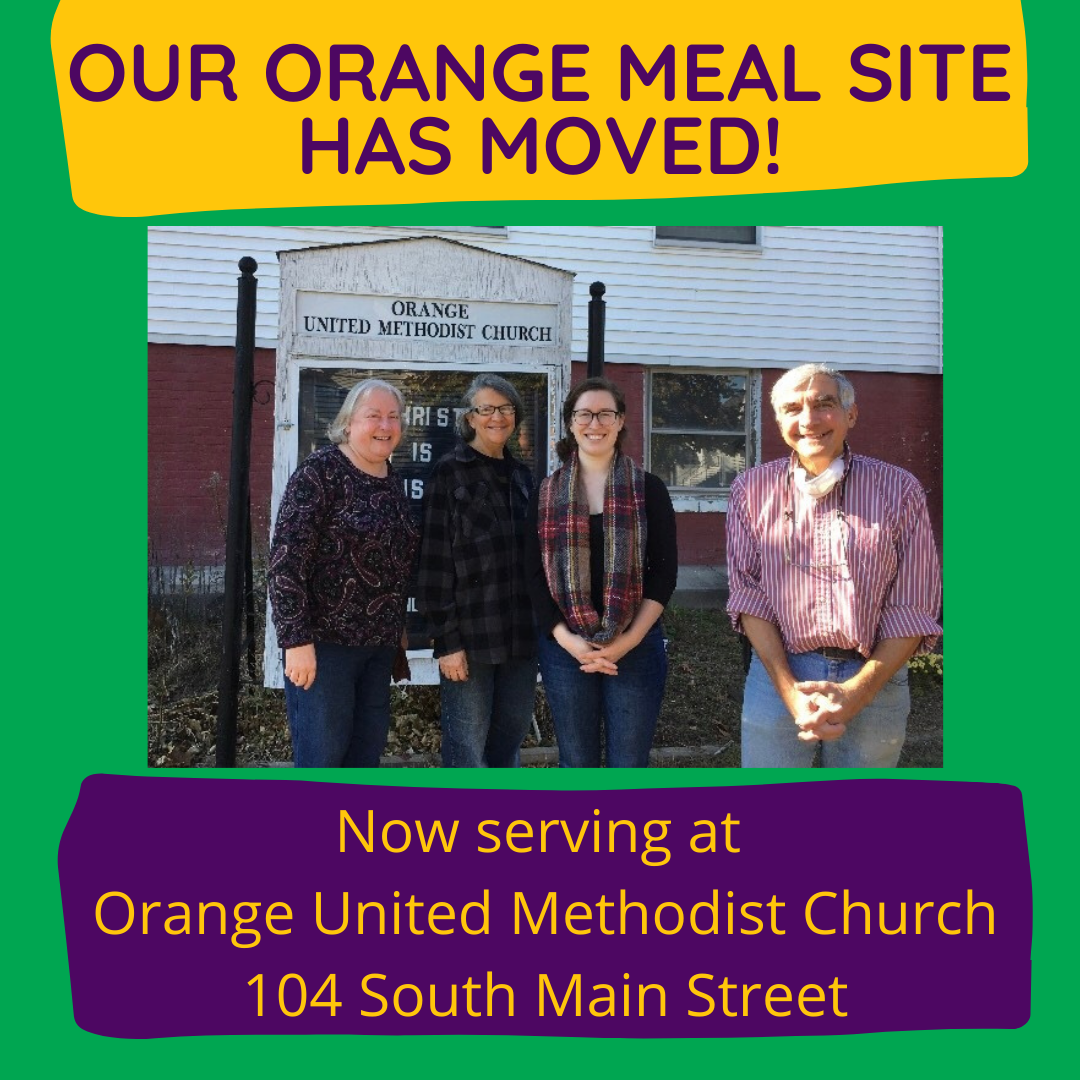 orange meal site moved to Orange United Methdist Church