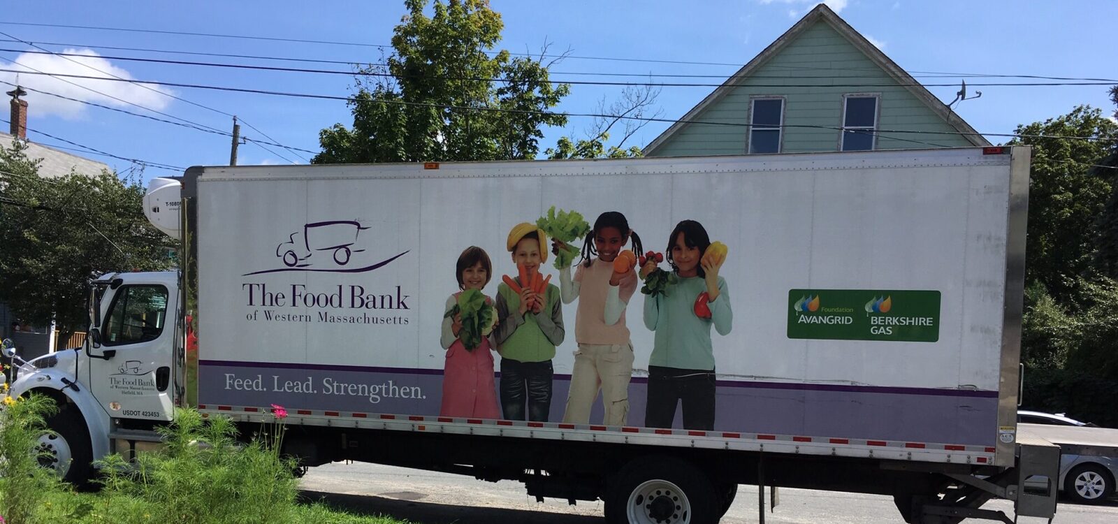 Food Bank truck arrives as Mobile in Turners Falls 4-6-20